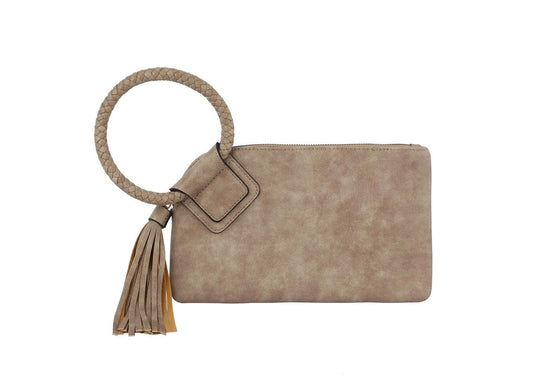 Handbag - Kayla Wristlet Clutch - Stone