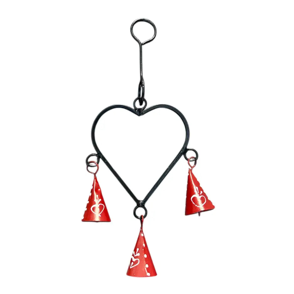 Windchime - HU - Heart with Red Bells