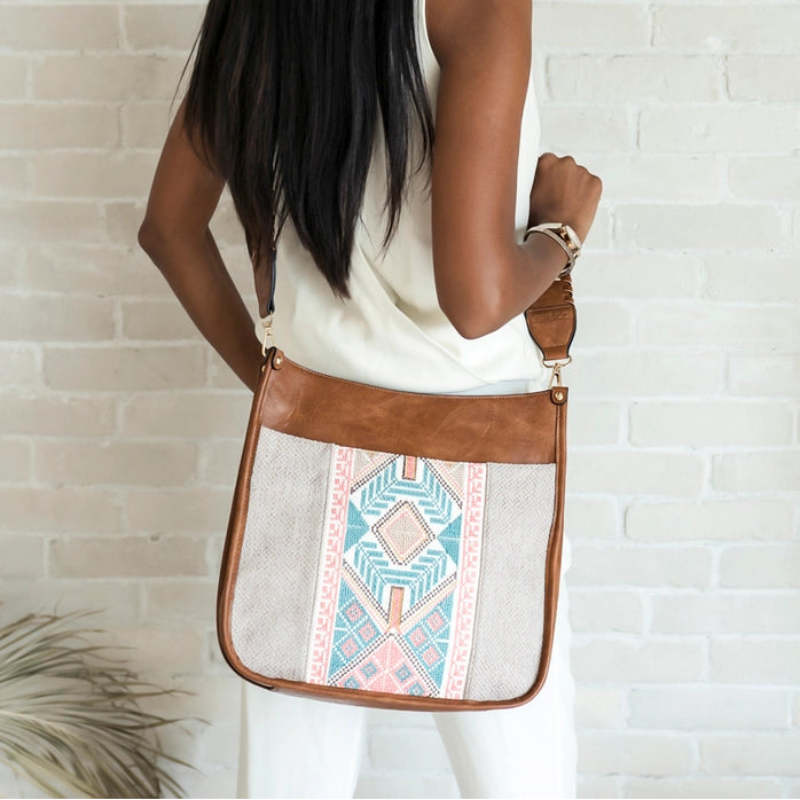 Handbag - JC - Chloe - Taupe/Mint Tribal (M1977TRB-BRMT)