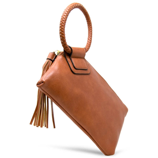 Handbag - Kayla Wristlet Clutch - Brown