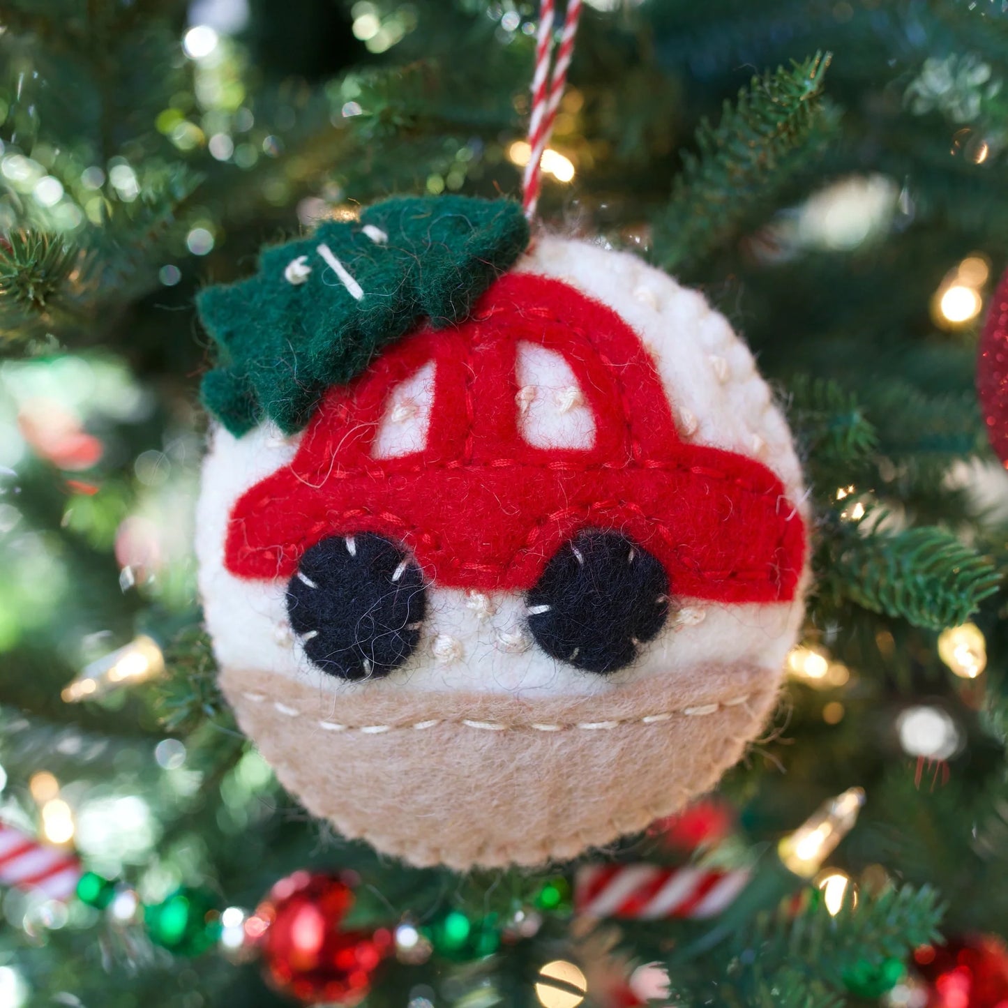 Ornament - Red Car with Tree