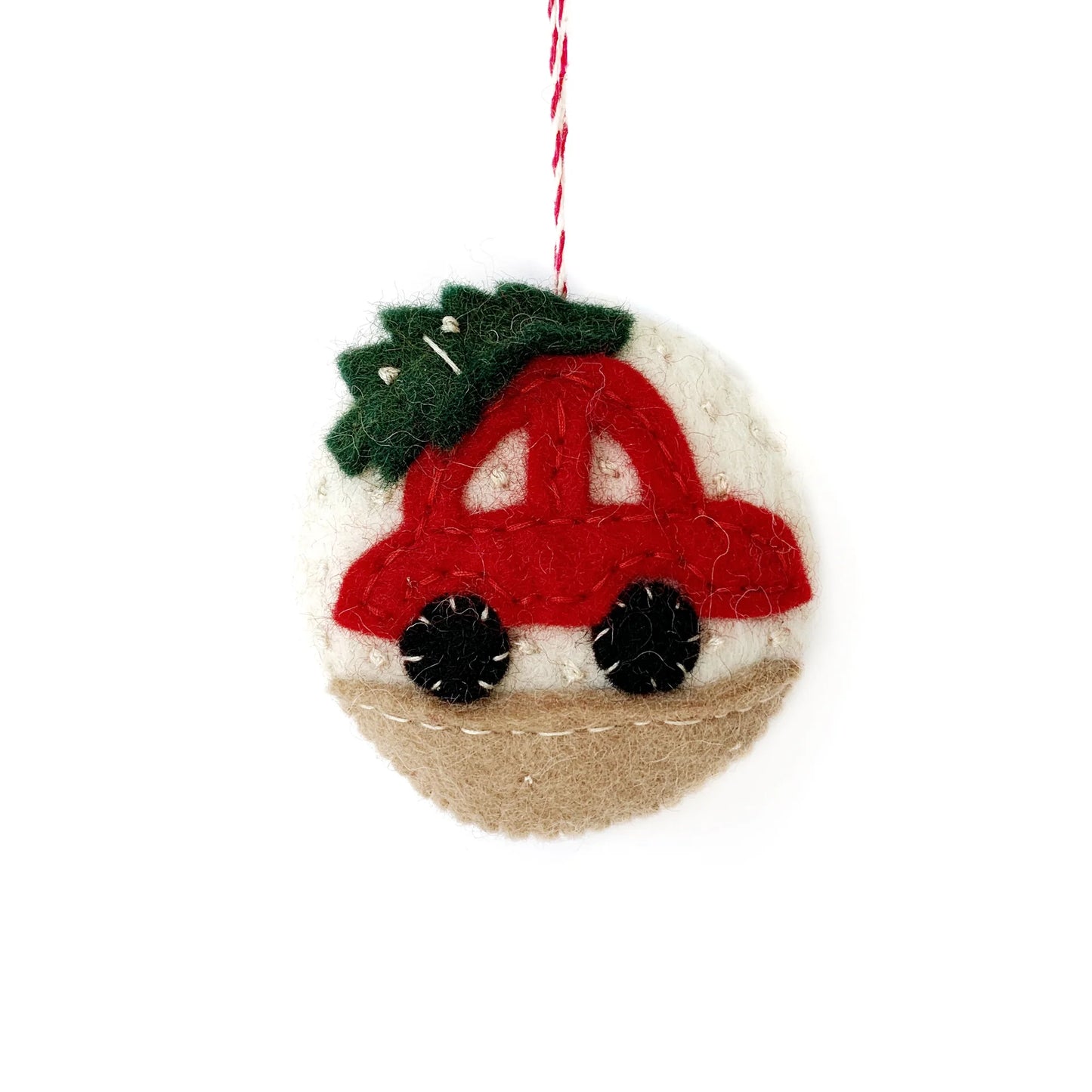 Ornament - Red Car with Tree