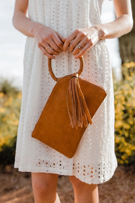 Handbag - Kayla Wristlet Clutch - Stone