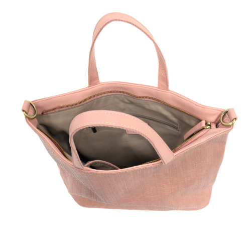 Handbag - Woven Convertible Shopper - Pink Blossom