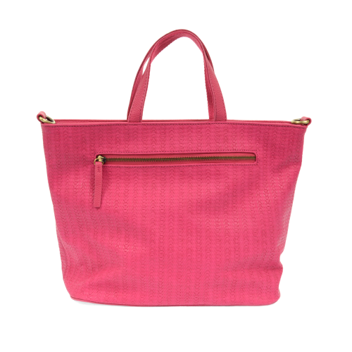 Handbag - Woven Convertible Shopper - Fuchsia