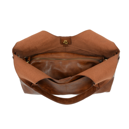 Handbag - Val 4 Pocket Hobo 2 in 1 - Saddle Brown