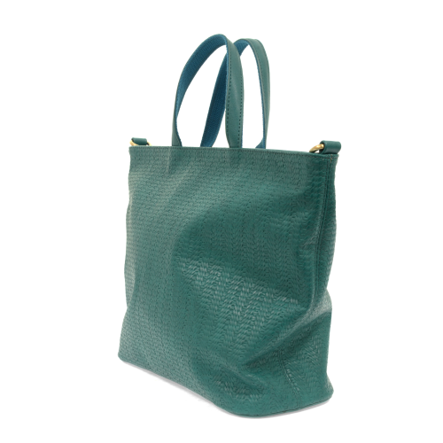 Handbag - Woven Convertible Shopper - Turquoise