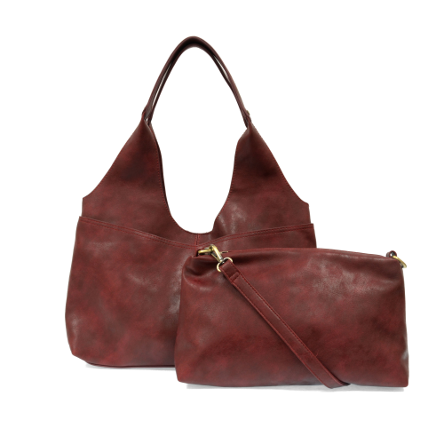 Handbag - Val 4 Pocket Hobo 2 in 1 - Saddle Brown