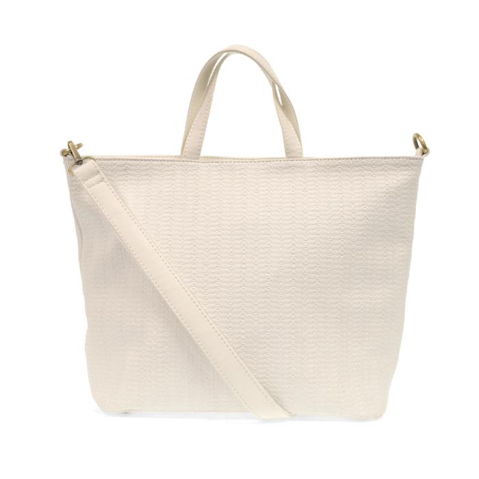Handbag - Woven Convertible Shopper - White