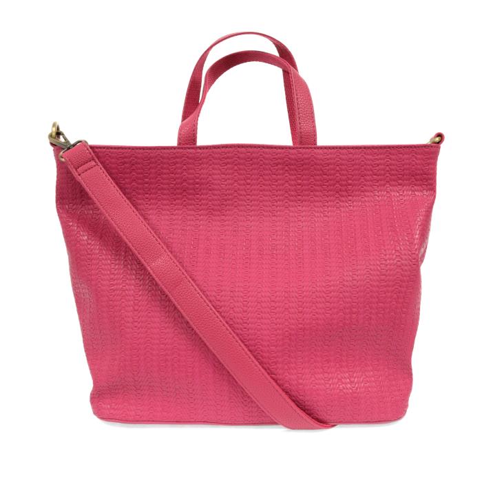Handbag - Woven Convertible Shopper - Fuchsia