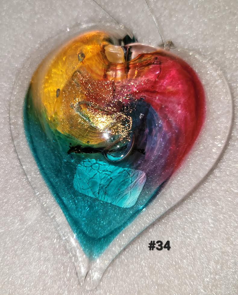 Handblown Glass - Heart #34