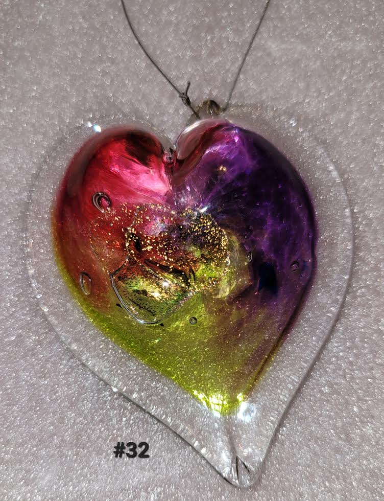 Handblown Glass - Heart #32