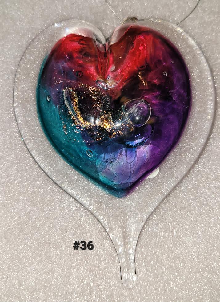 Handblown Glass - Heart #36