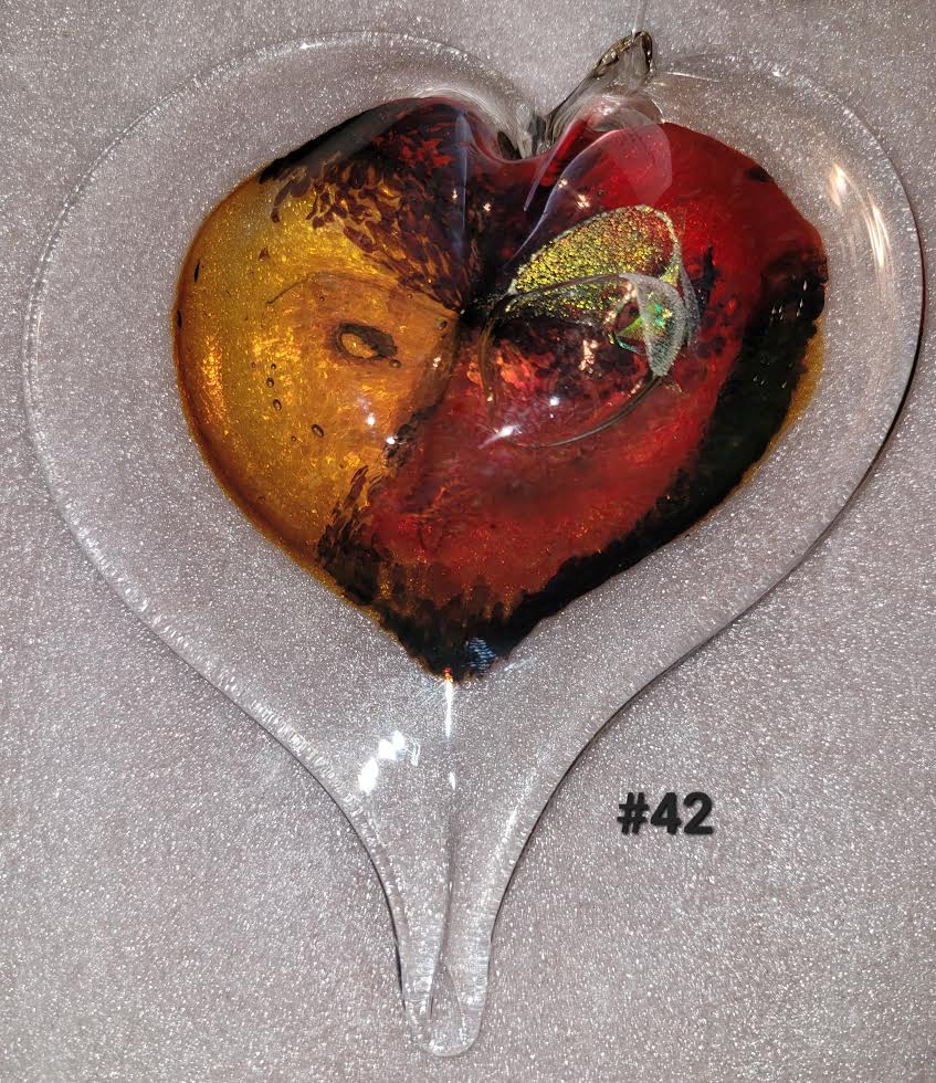 Handblown Glass - Heart #42