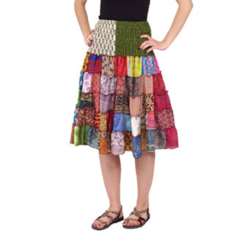 Skirt - BI - Upcycled Sari Patchwork