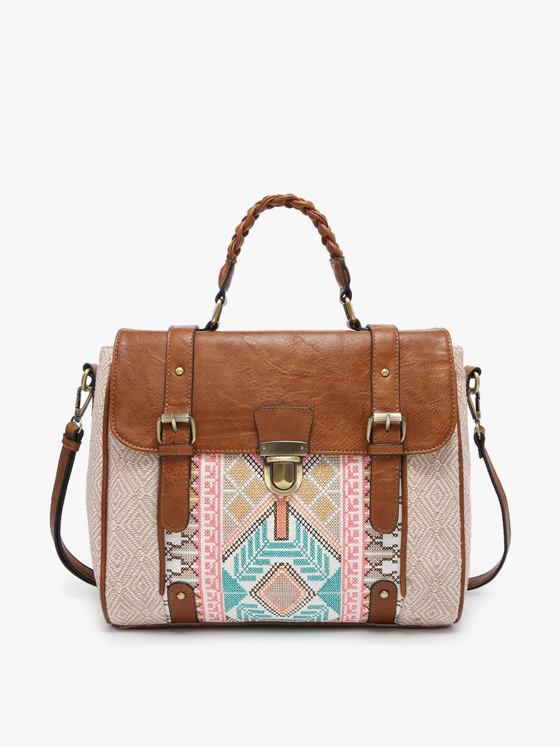 Handbag - JC - Harlow Satchel - Taupe/Mint (M1944-TPMT)