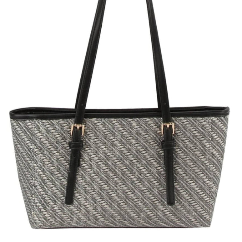 Handbag - MW - Loretta Straw Tote - Black