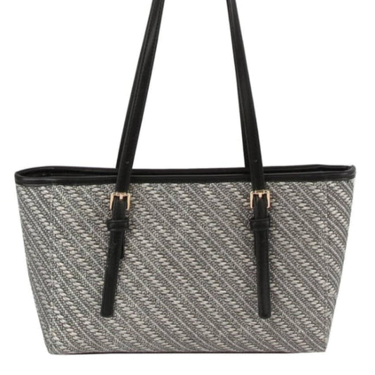 Handbag - MW - Loretta Straw Tote - Black