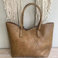 Handbag - MW - Stitch Trim Tote 2 in 1 - Mocha