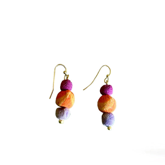 Earrings - HU - Triple Bead Drops (ER-6310)