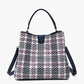 Handbag - Tati Plaid Satchel - Navy
