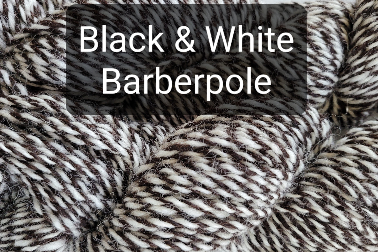 Alpaca Yarn - Black and White Barber Pole