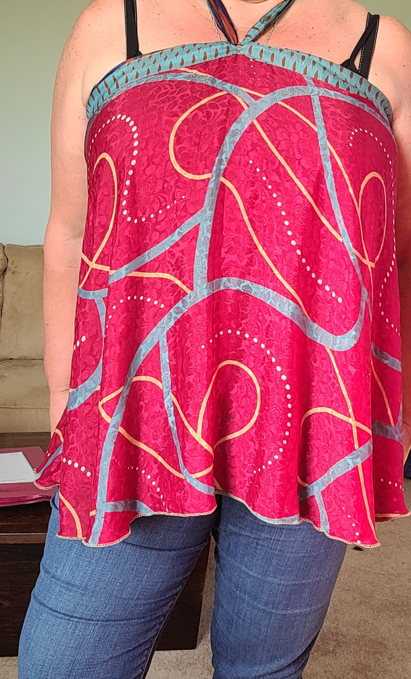 Skirt - Darn Good - Reclaimed Sari Silk Reversible Skirt