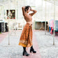Skirt - Darn Good - Reclaimed Sari Silk Reversible Skirt