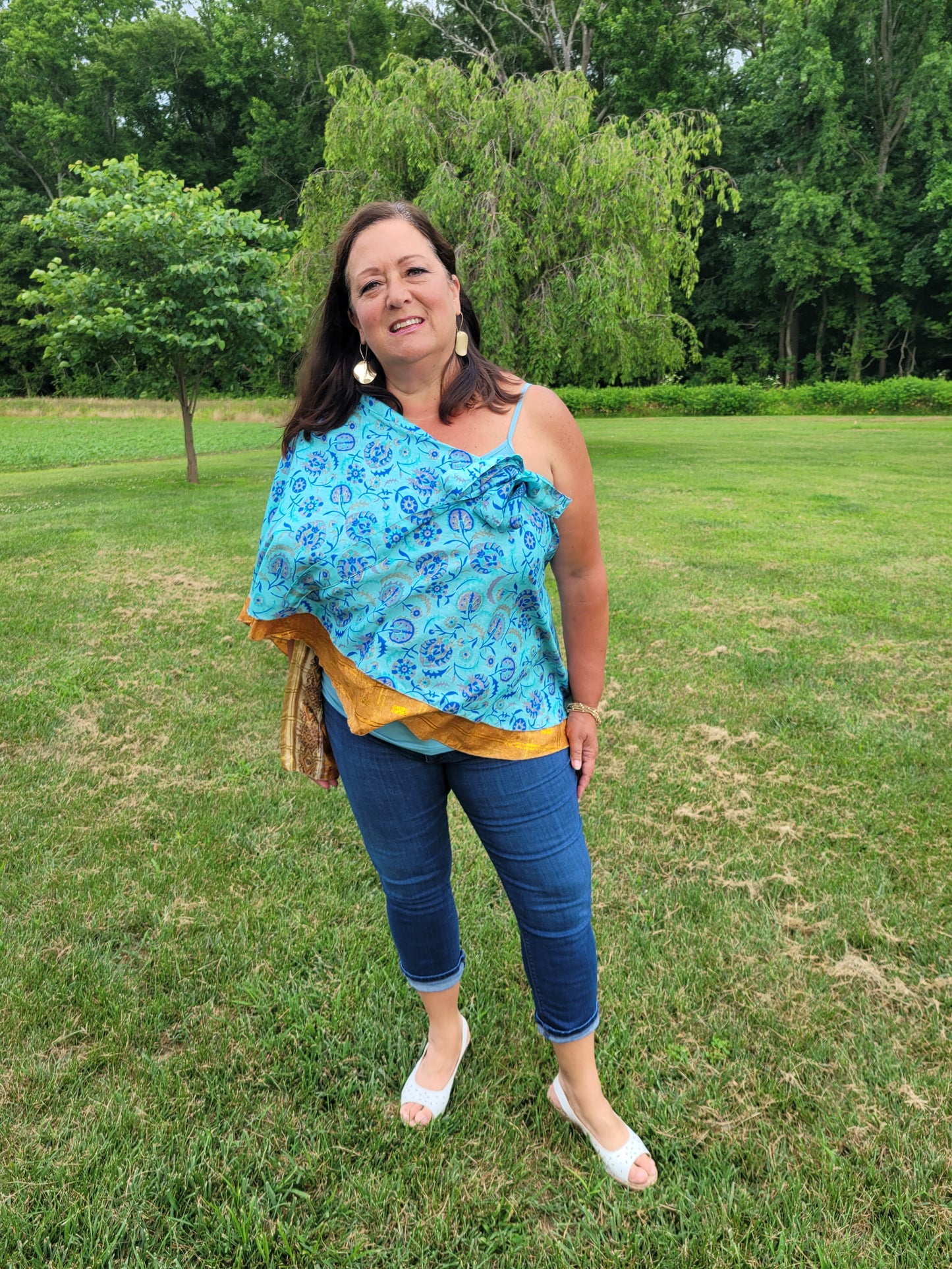 Skirt - Darn Good - Reclaimed Sari Silk Reversible Skirt
