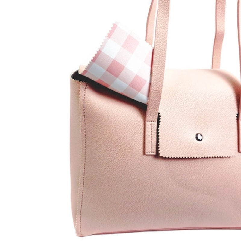 Handbag - MW - Everyday Tote with Gingham Lining - Pink