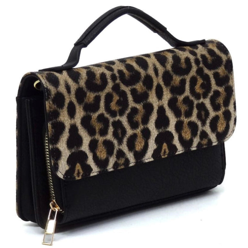 Handbag - MW - Megan Cell Phone/Wallet Crossbody - Leopard