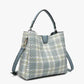 Handbag - Tati Plaid Satchel - Teal