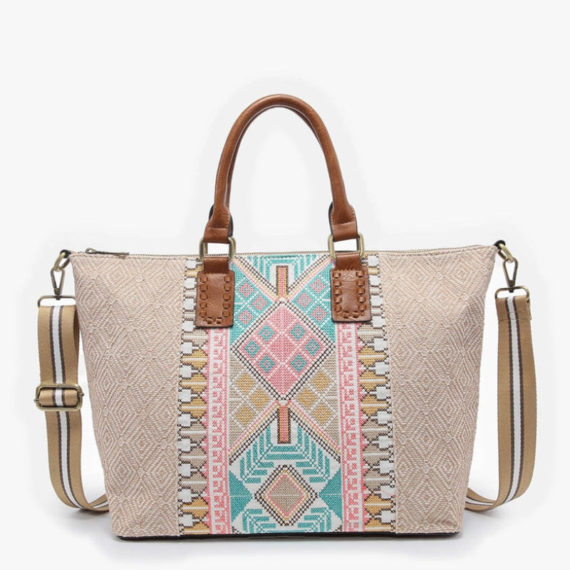 Handbag - JC - Jojo Satchel - Taupe/Mint (M2055-TPMT)