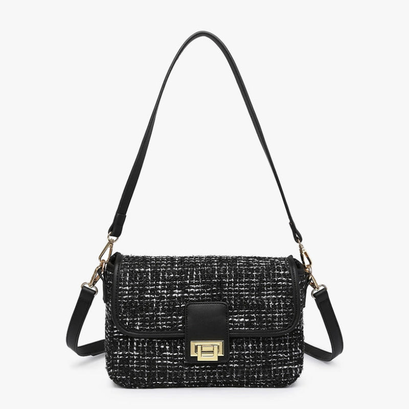 Handbag - JC - Elodie - Black Tweed (M2169TWD-BK)