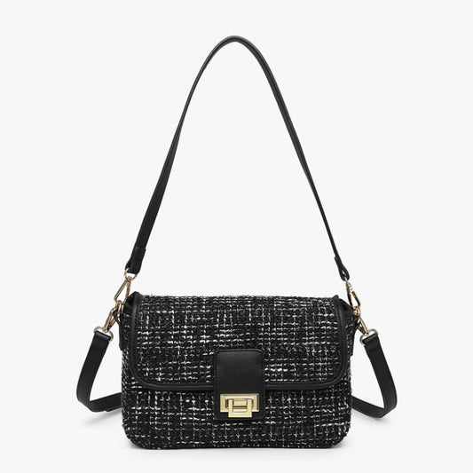 Handbag - JC - Elodie - Black Tweed (M2169TWD-BK)