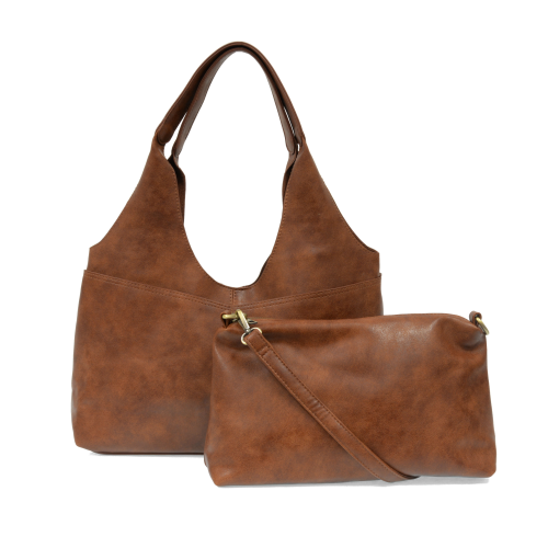 Handbag - Val 4 Pocket Hobo 2 in 1 - Saddle Brown