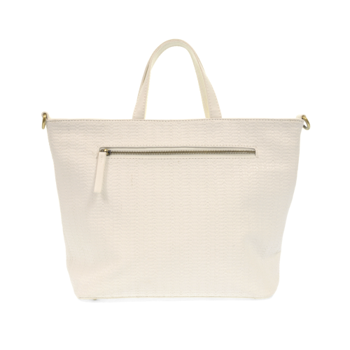 Handbag - Woven Convertible Shopper - White