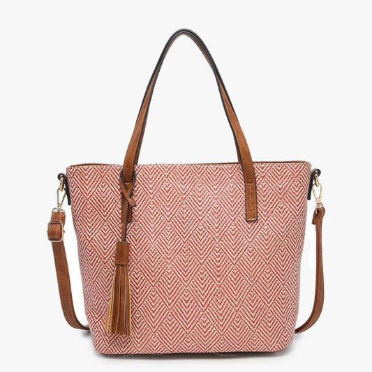 Handbag - JC - August Tote - Red/Natural (M1921-RDNT)