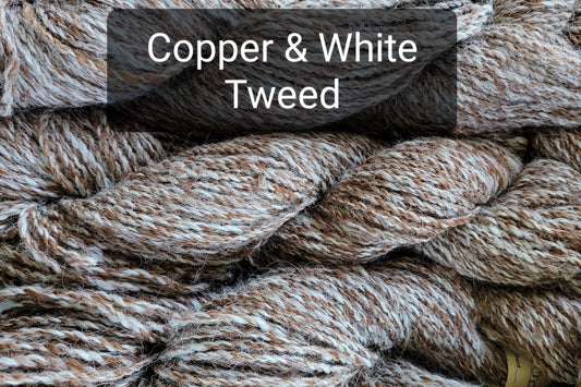 Alpaca Yarn - Copper and White Tweed